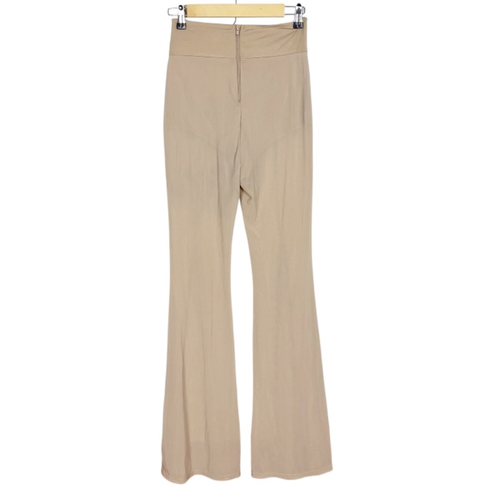Kaylee Kollection Pants Size Medium Nylon Flare Beige - Picture 2 of 9